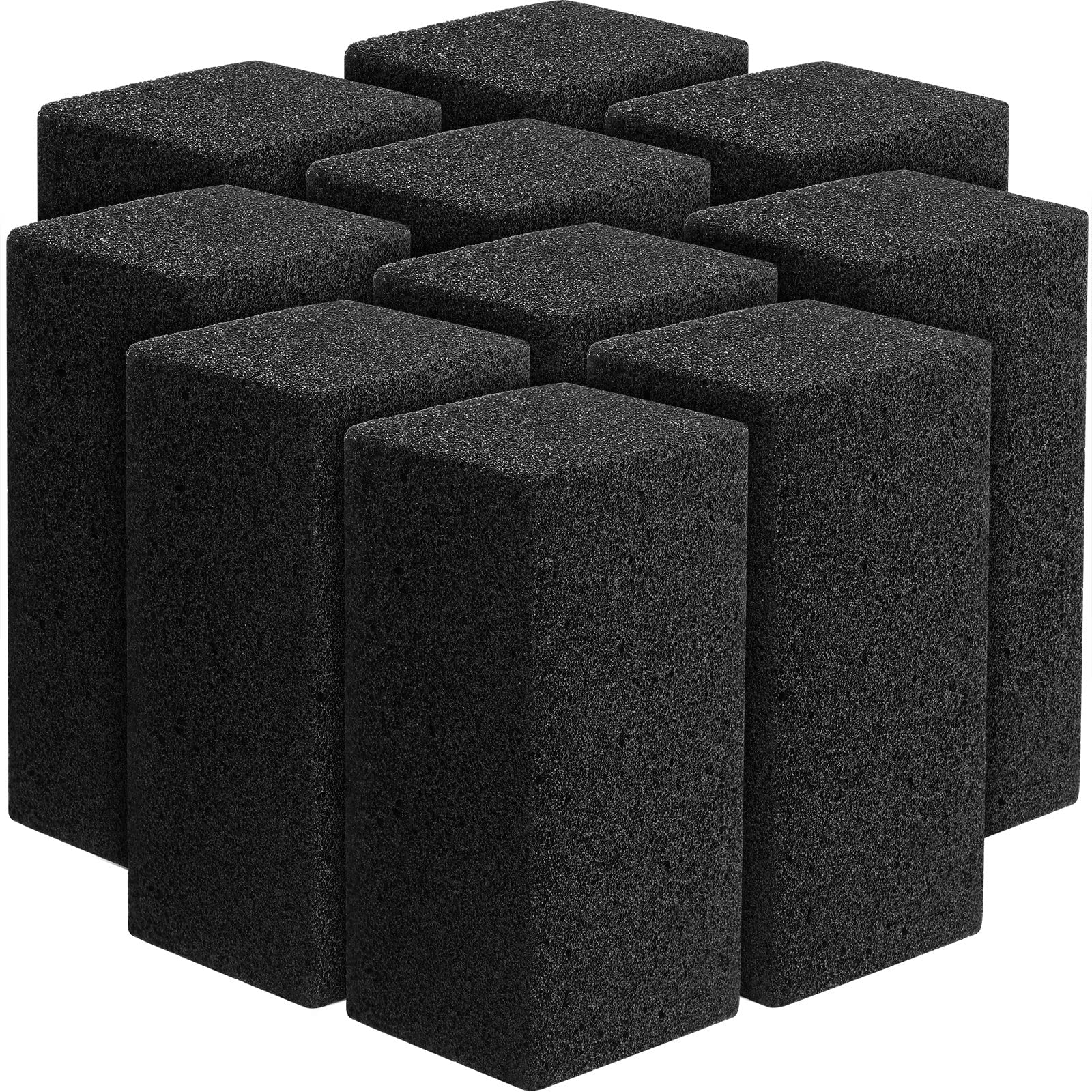 Photo 1 of 10 Pieces Commercial Grade Grill Cleaning Brick Bulk Heavy Duty Pumice Stone Brick Cleaning Grill Stone Reusable for Home Restaurant Griddles, Flat Top and BBQ Grates Outdoor Cleans(Black)