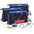 WORKPRO 12" Tool Pouches with Zipper, Heavy-Duty Small Tool Bag, Utility small tool pouch for Tool Organizers and Storage, Mi