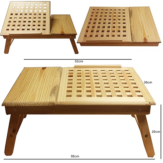 FunkyBuys Foldable Natural Pine Mesh (SYWD003) Wooden Wood Adjustable