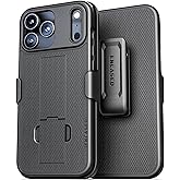 Encased® for iPhone 17 PRO Belt Case with Holster Clip and Kickstand, Rubberized Finish (DuraClip Series), Black