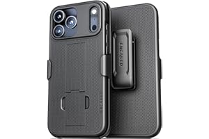 Encased DuraClip Designed for iPhone 17 Pro Case with Belt Clip Phone Holster and Kickstand (Matte Black)
