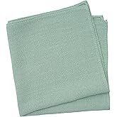 BELLUNO Solid Pocket Square for Men, Cotton and Linen Blend