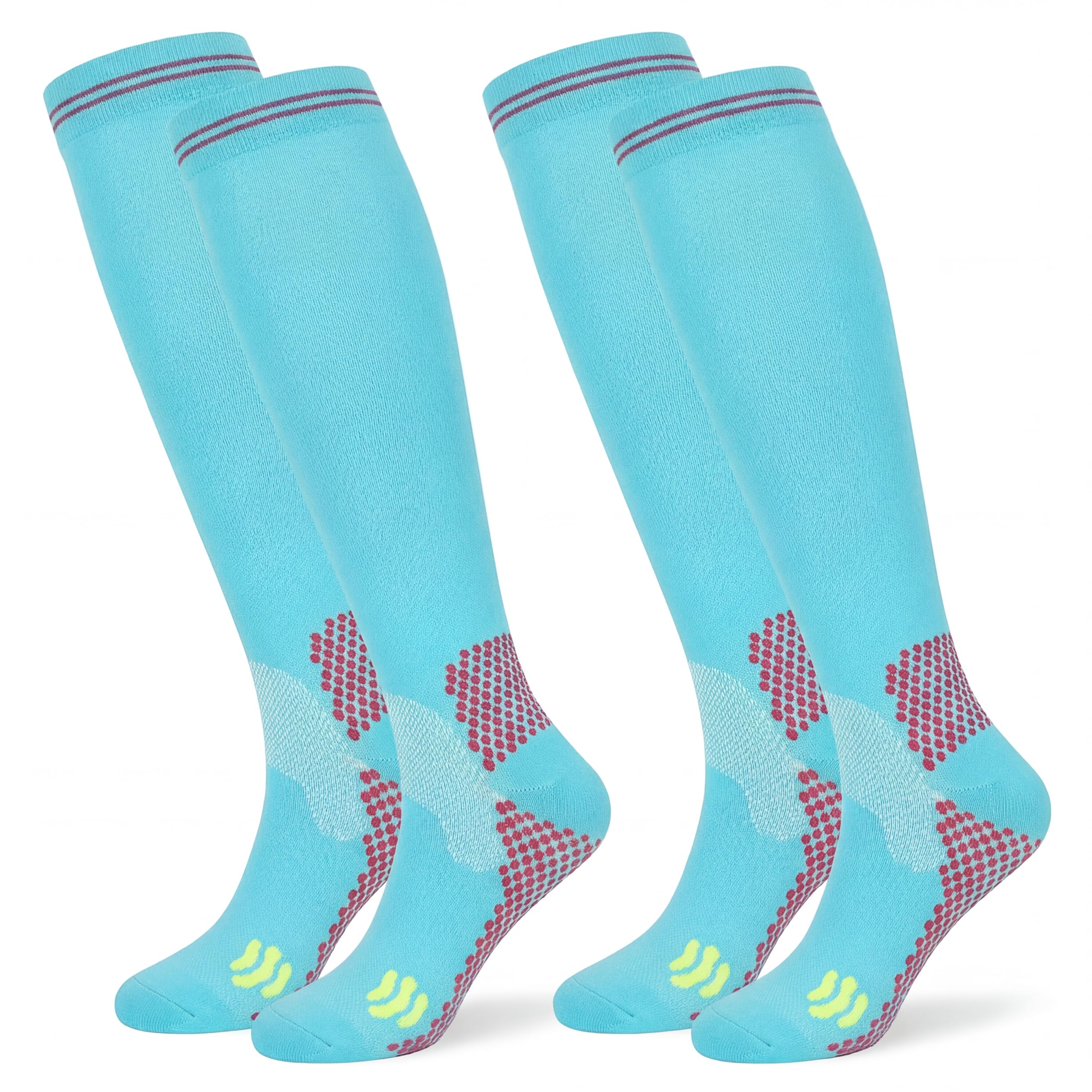 Compression Socks (2 Pair) for Men and Women 20-30 mmHg Compression Stockings Circulation for Cycling Running Support Socks