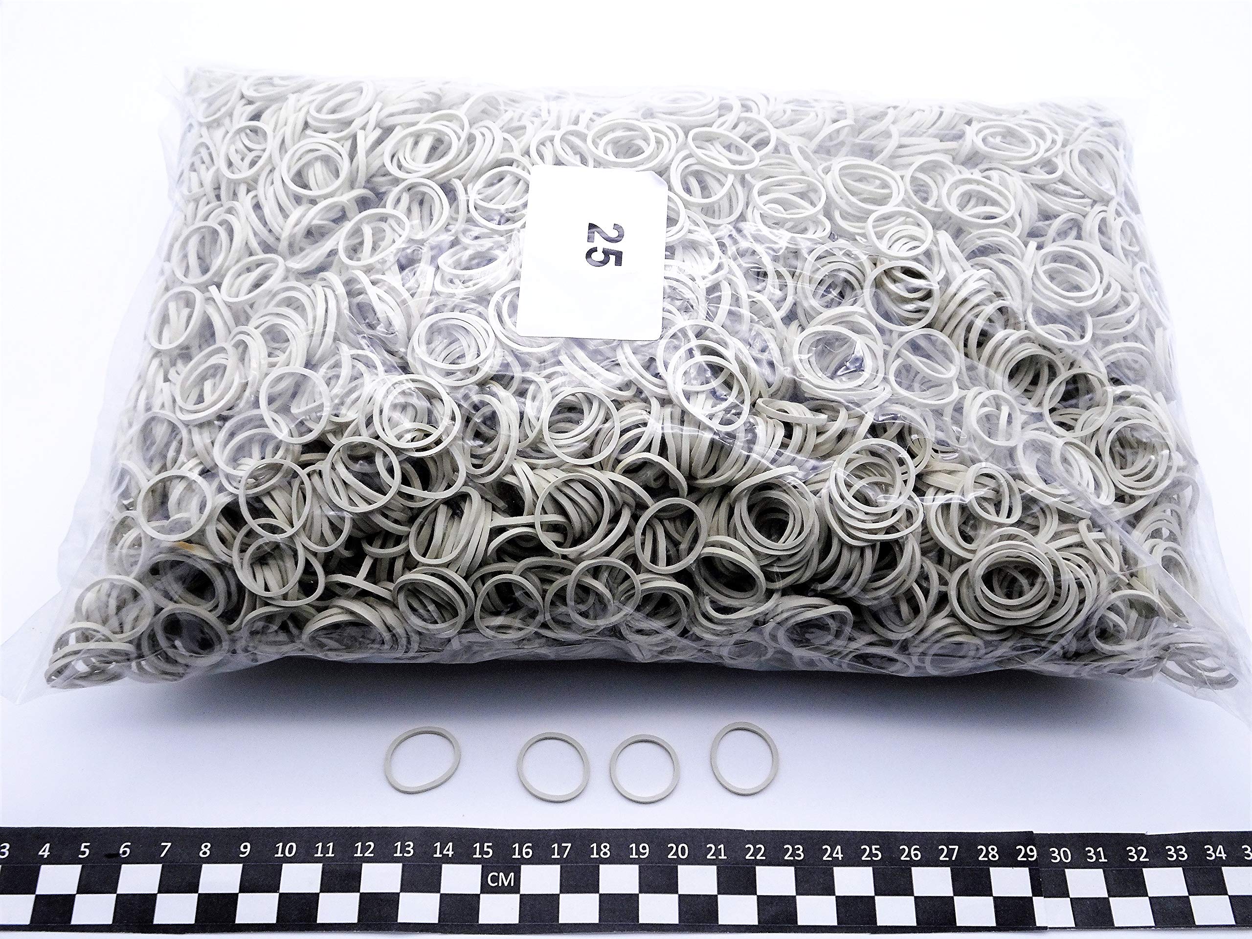 Progom - Rubber bands - 25(Ø16)mm x 1.7mm - white - 1kg bag