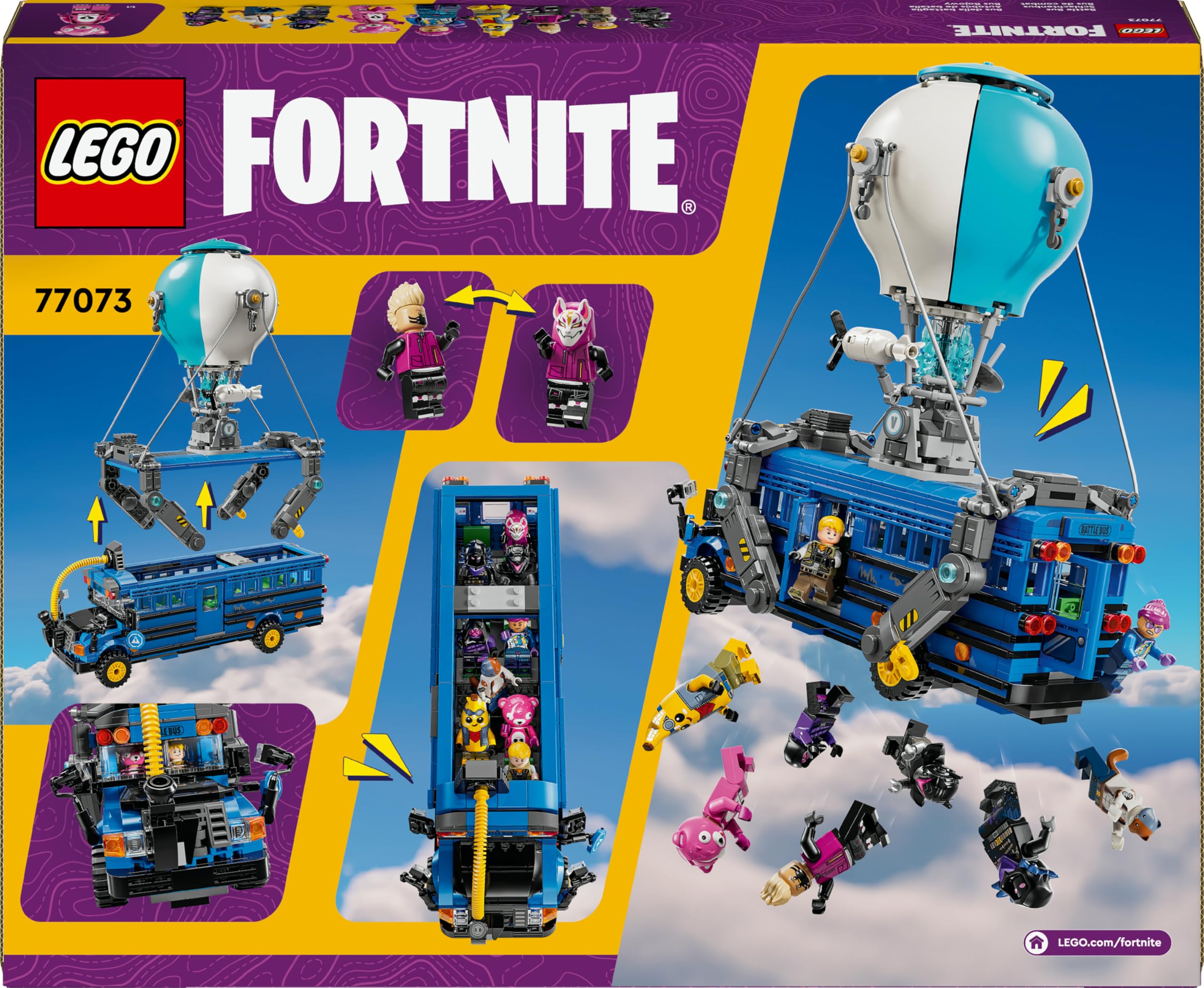 LEGO Fortnite Battle Bus - Toy Vehicle from the Video Game with 9 Mini Figures and Accessories - Christmas Gift for Gamers, Boys and Girls from 10 Years - 77073