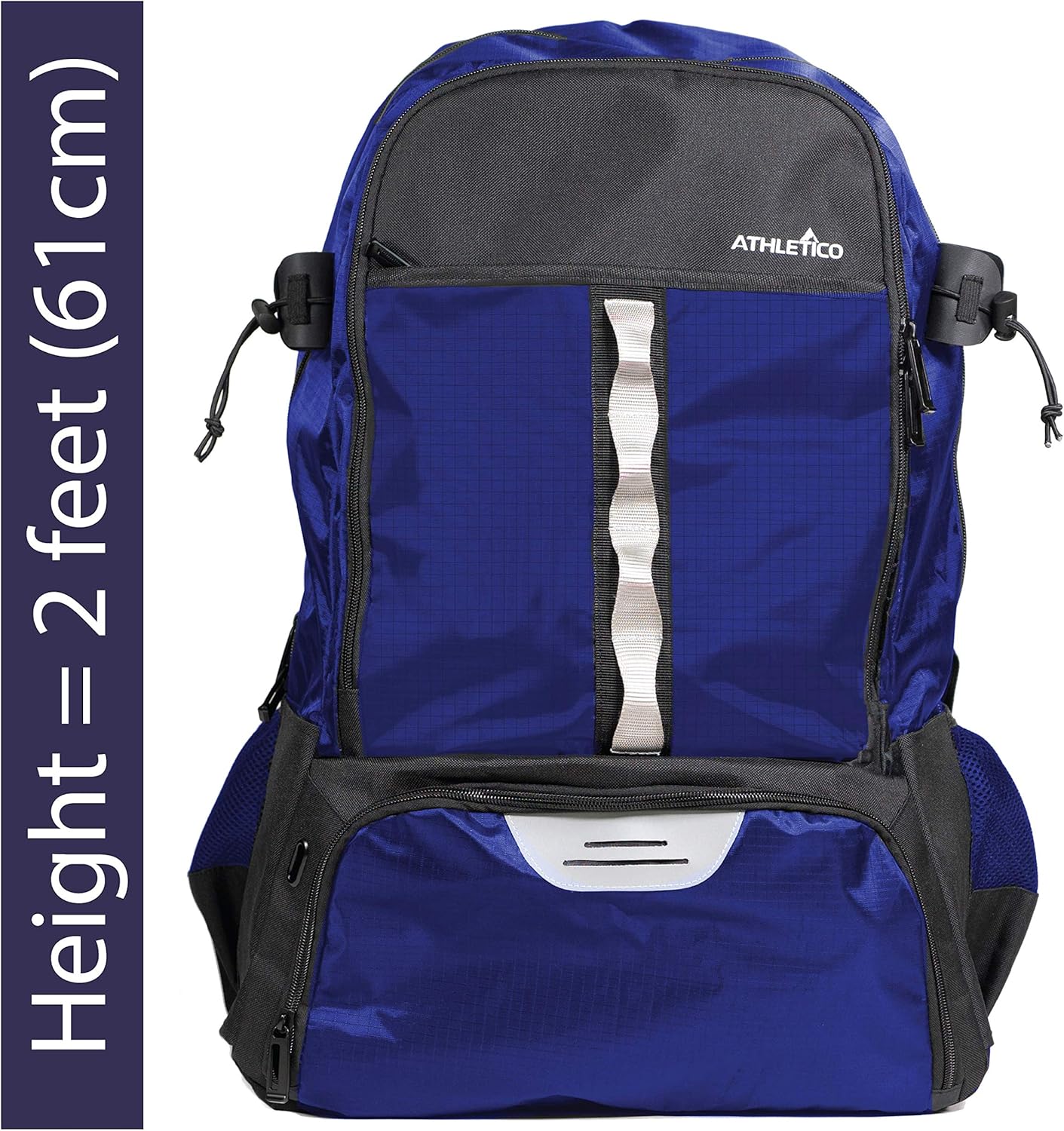 Athletico Lacrosse Bag - Extra Large Lacrosse Backpack - Holds All Lacrosse or Field Hockey Equipment - Two Stick Holders and Separate Cleats Compartment (Blue) : Sports & Outdoors