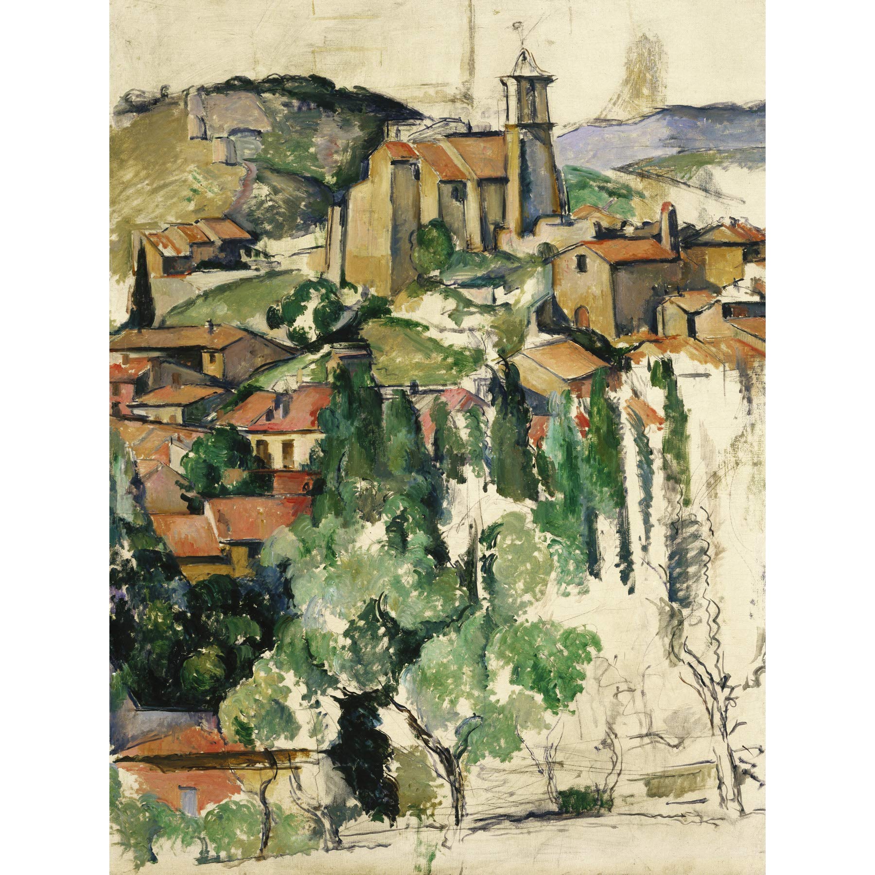 Paul Cezanne The Village of Gardanne, großer Kunstdruck auf Leinwand, Premium-Poster