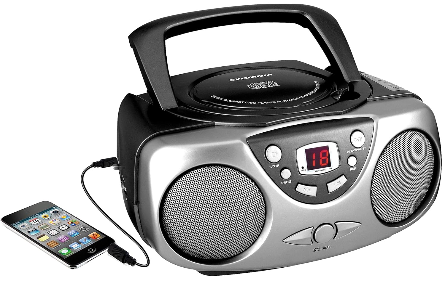 Sylvania SRCD243M-Black Portable CD Radio