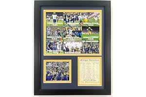 LEGENDS NEVER DIE, INC. Michigan Football | 2023 CFP National Champions | Framed Double Matted Photo Collages | (12"x15", Perfect Season)