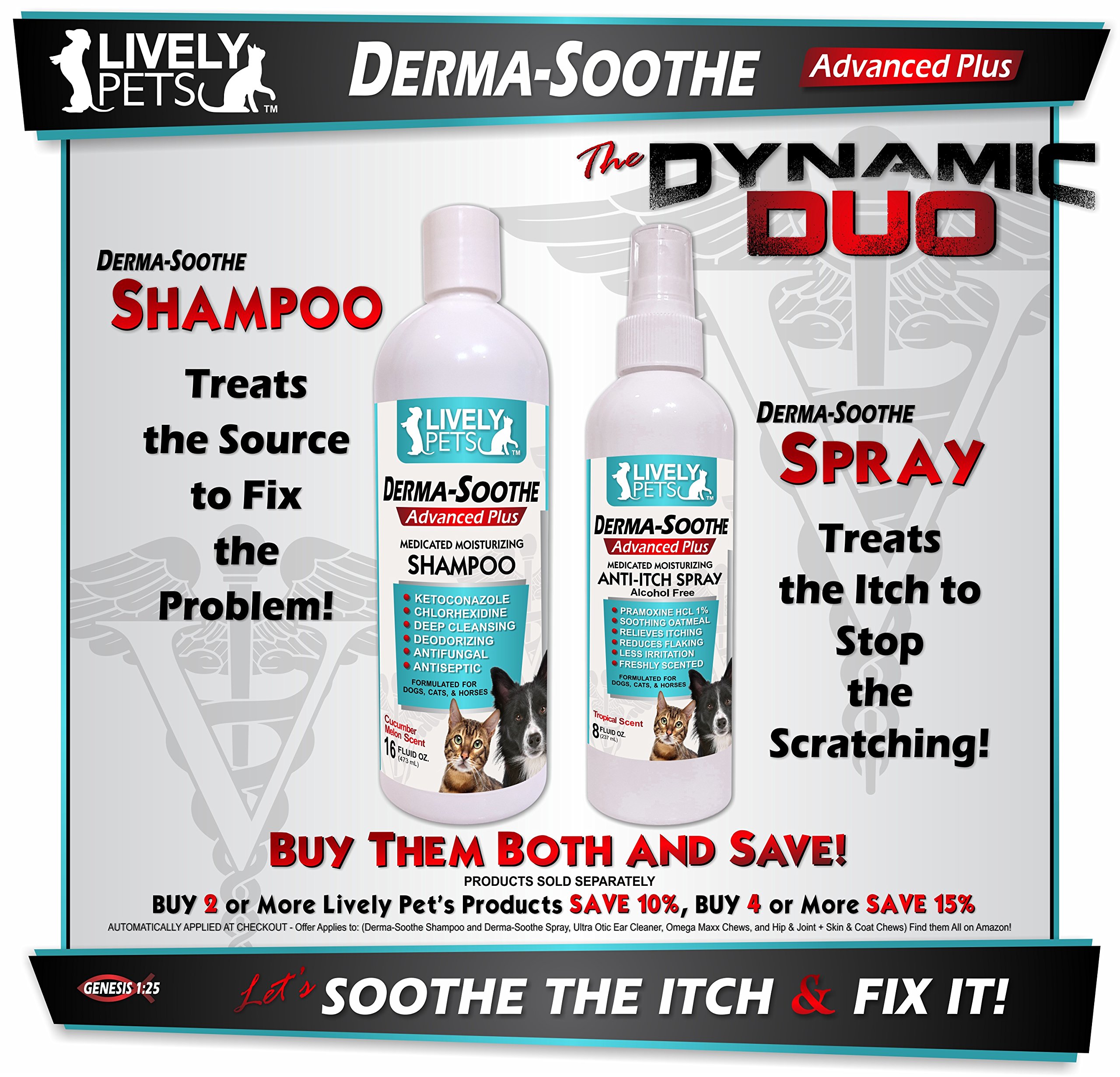 DermaSoothe Medicated Anti Itch Oatmeal Spray for Dogs and Cats with