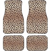 YINGQIGUAN Leopard Print Car Floor Mats Universal Abstract Cheetah Pattern Wild Animal Skin Texture Floor Mats for Cars Front Rear Car Foot Mats Rugs Cute Car Accessories for Trucks SUV Sedans SUV