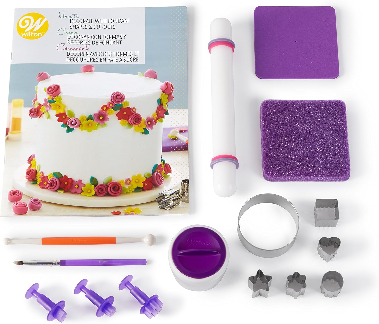 Wilton 2116 3007 Fondant Flowers And Cut Outs Multicolored