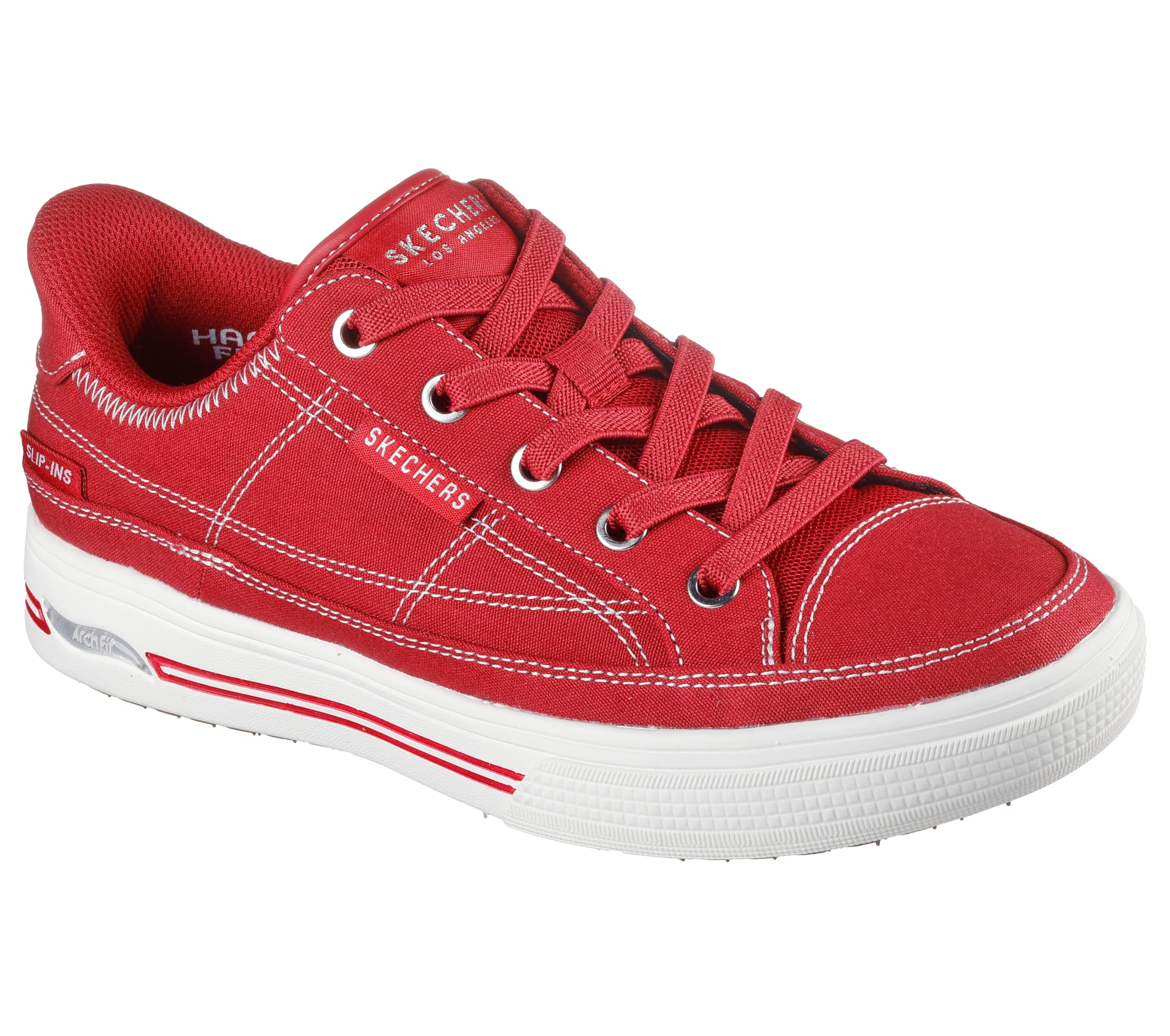 Skechers Street Womens,Arch FIT Arcade-See YA There,RED,7 W US