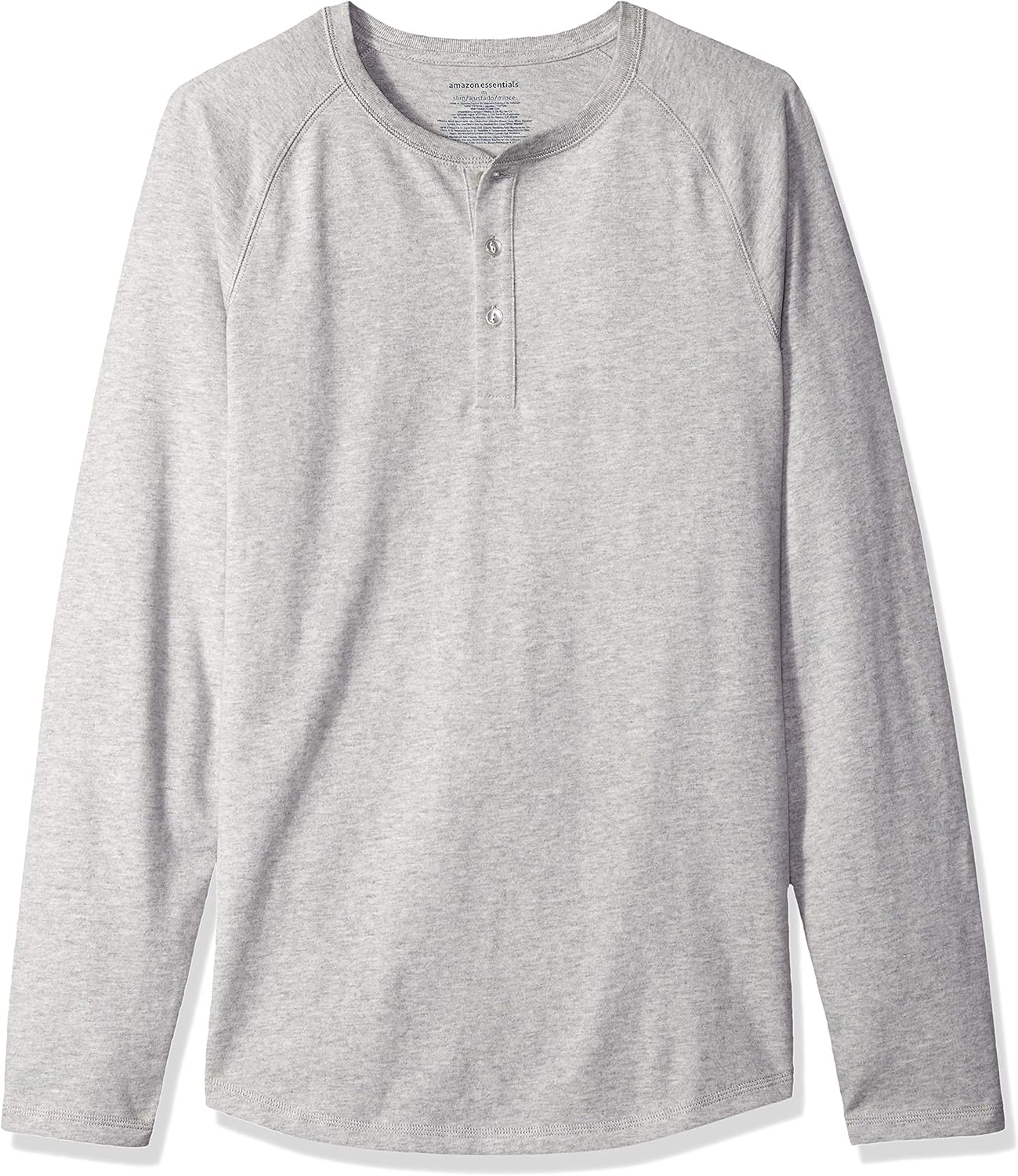  Essentials Men's Slim-Fit Long-Sleeve Henley Shirt: Clothing