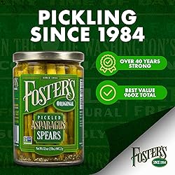 Foster's Pickled Asparagus Spears in a