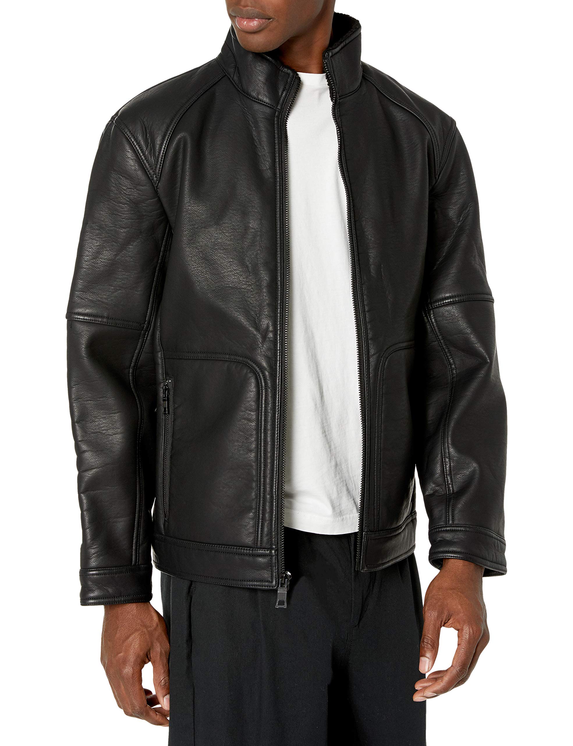 Nautica Men's Faux Leather Bonded Sherpa Jacket Nautical Fashions