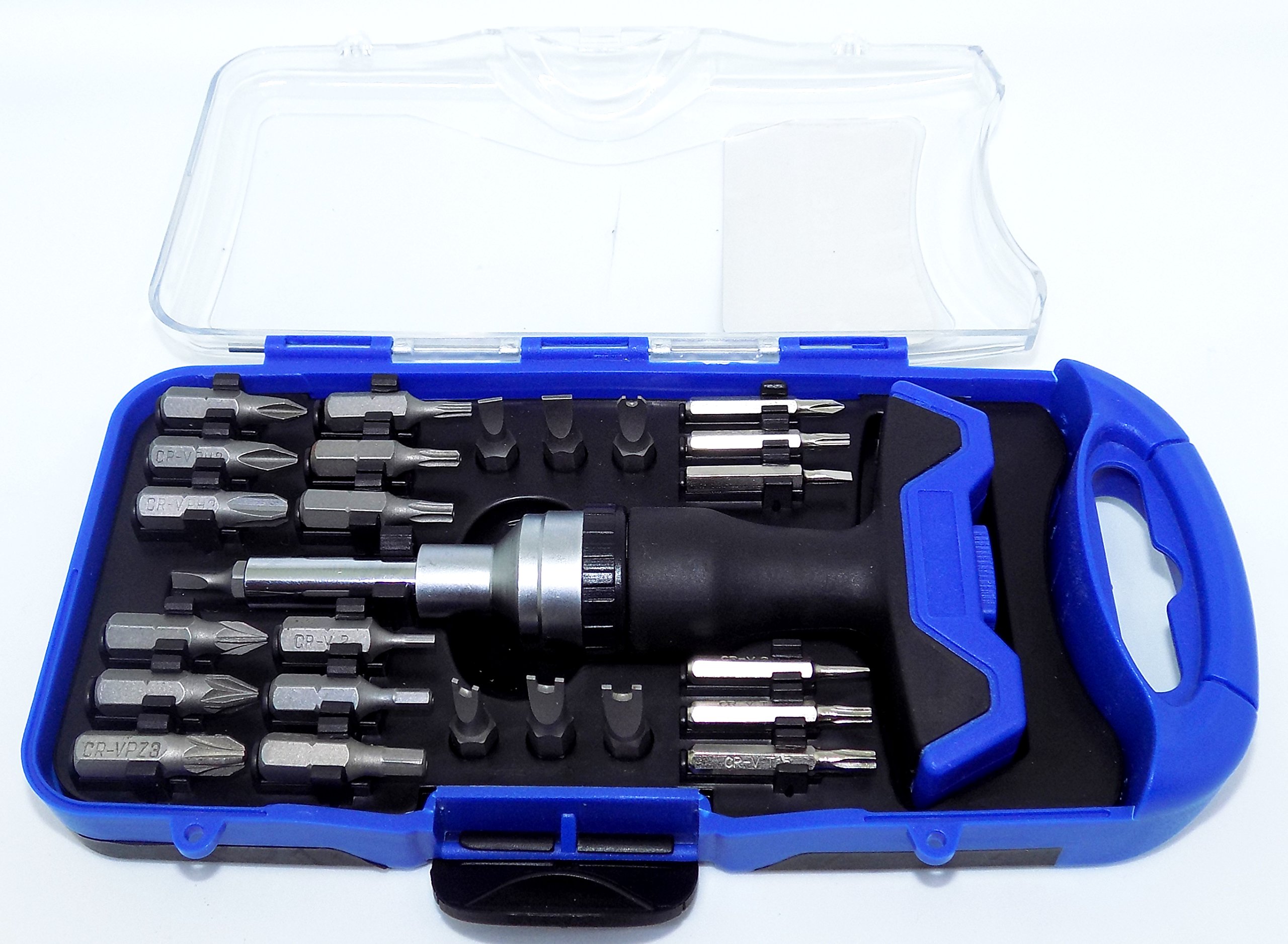 Screwdriver set, 26 can replace the high-strength screw head, removable more convenient, handle with forward and reverse conversion knob, can be used for daily maintenance of various home, demolition.