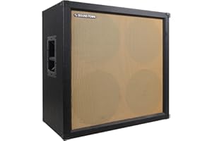 Sound Town 4 x 12 Empty Guitar Speaker Cabinet, Birch Plywood, Black Tolex, Wheat Cloth Grill, Compatible with Celestion/Eminence Speakers (GUC412BK-EC)