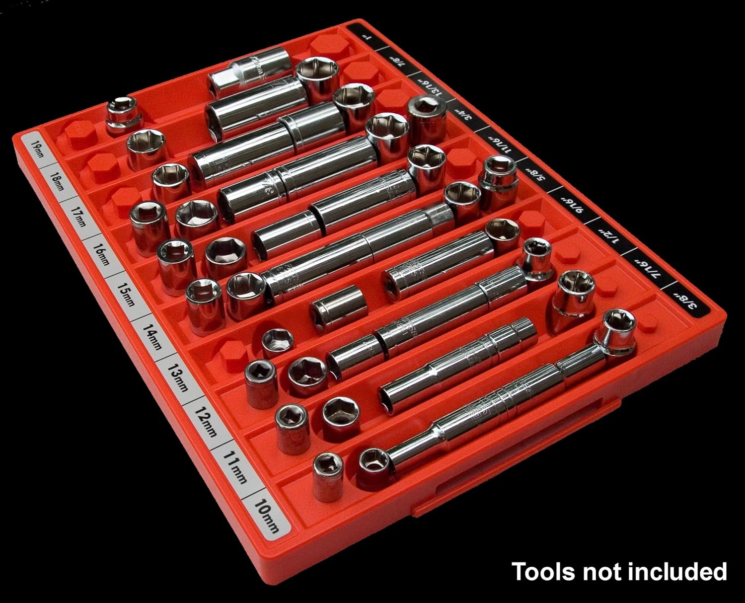 Socket Organizer Red Rack Wrench Drawer Tool Box Caddy Tray storage