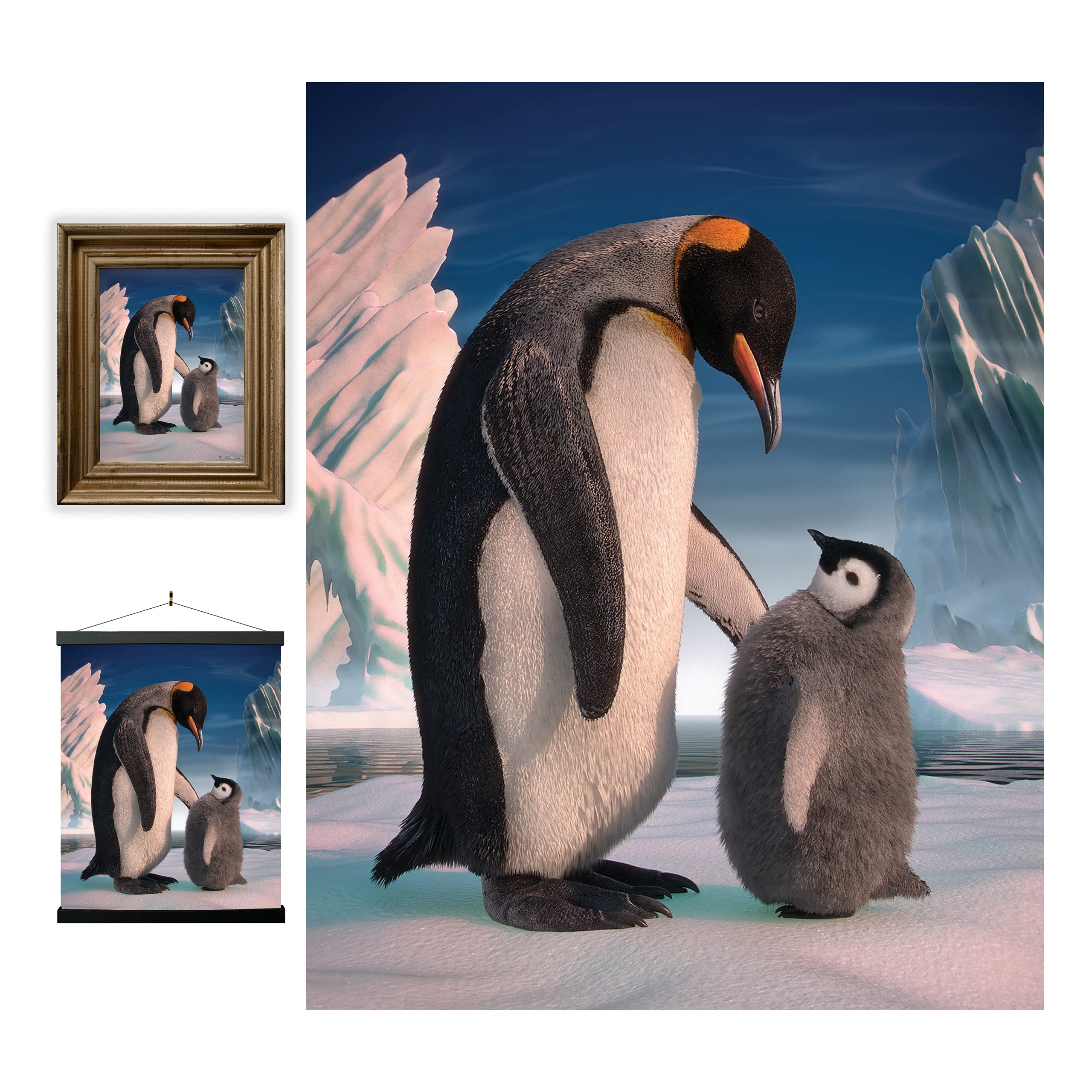 3D LiveLife Lenticular Wall Art Prints - Penguin Son from Deluxebase. Unframed 3D Winter Poster. A perfect wall filler. Original artwork licensed from renowned artist, David Penfound