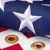 American Flag 3x5 ft for Outside, Heavy Duty USA Longest Lasting, Tough 210D US Flags with Embroidered Stars, Sewn Stripes, Brass Grommets, Indoor/Outdoor All Weather Use