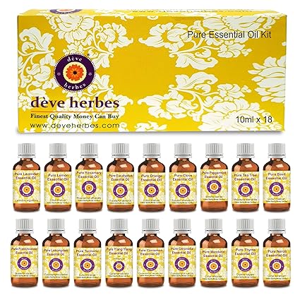Deve Herbes Natural Essential Oils Kit, 10 ml (Pack of 18)