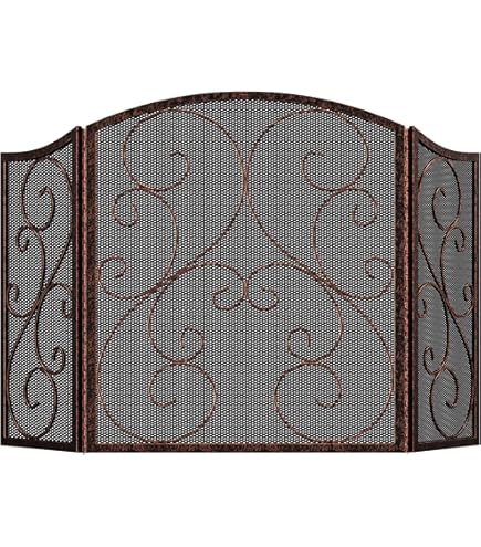 Fleur De Lis Living Alica 3 Panel Metal Fireplace Screen