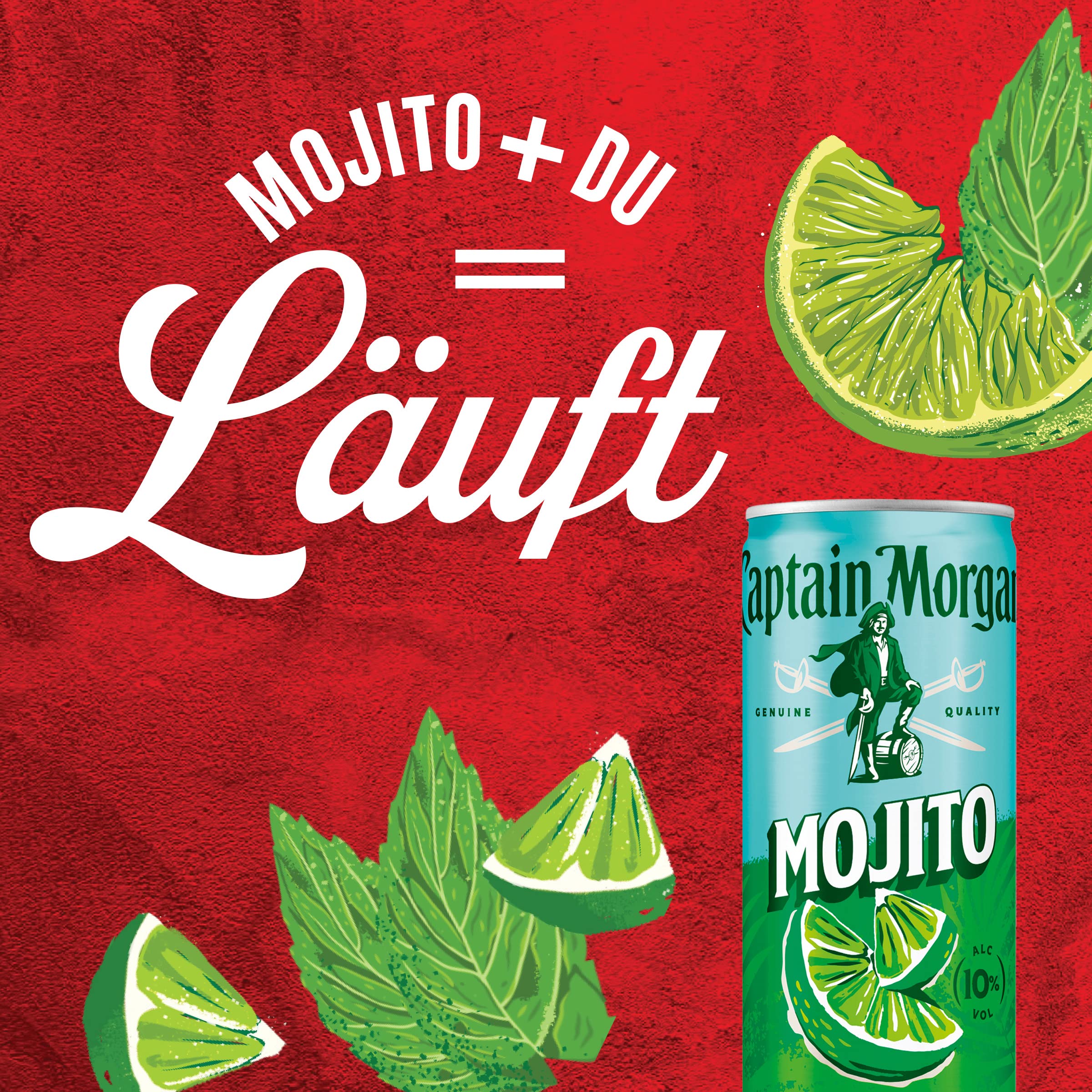 Captain Morgan White Rum Mojito, Erfrischendes Mixgetränk mit 10 Prozent Alkohol, 12 Dosen x 250 ml (EINWEG Verpackung), Weißer Rum mit Limetten- und Minzgeschmack für unterwegs 4