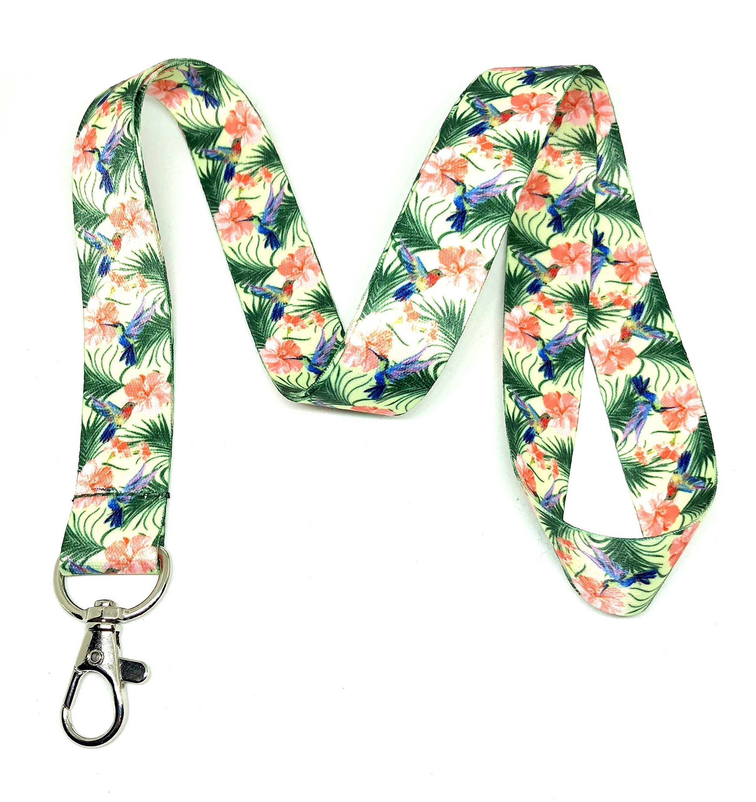 Hummingbirds Print Lanyard Key Chain ID Badge Holder