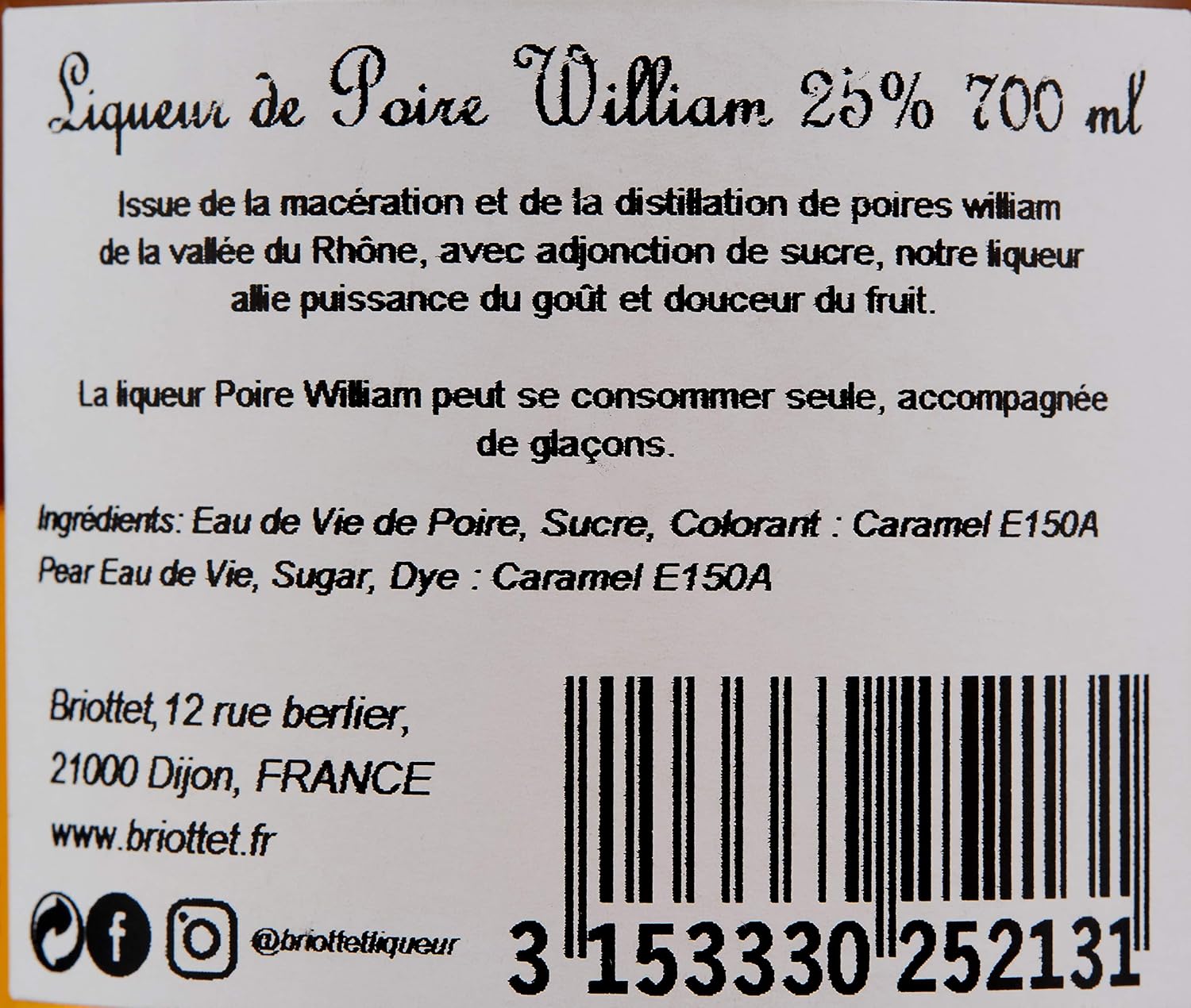 Briottet Liqueur de Poire William 70 cl - Image 5
