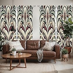 Ambesonne Leafy Art Window Curtains Pack of