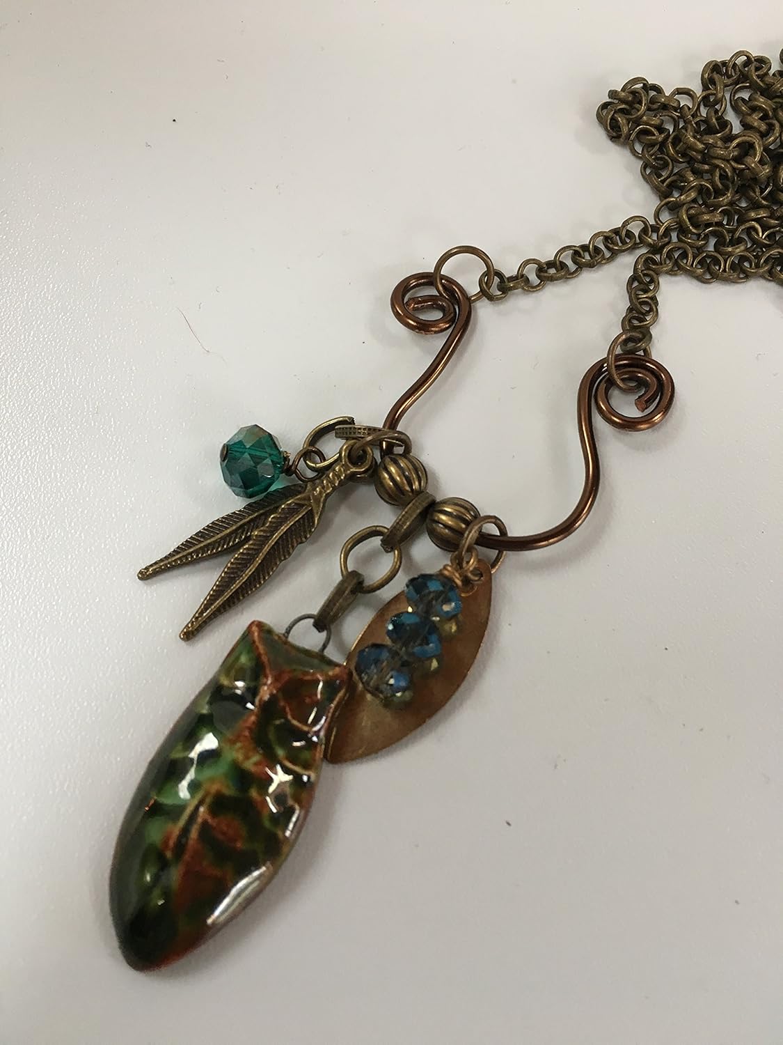 Amazon Com Antique Brass Charm Necklace Pottery Barn Owl And