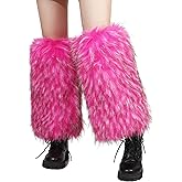 Rulala Fancy Faux Fur Leg Warmers for Womens Winter Furry Soft Foot Cuffs Girls Boot Covers Party Costumes