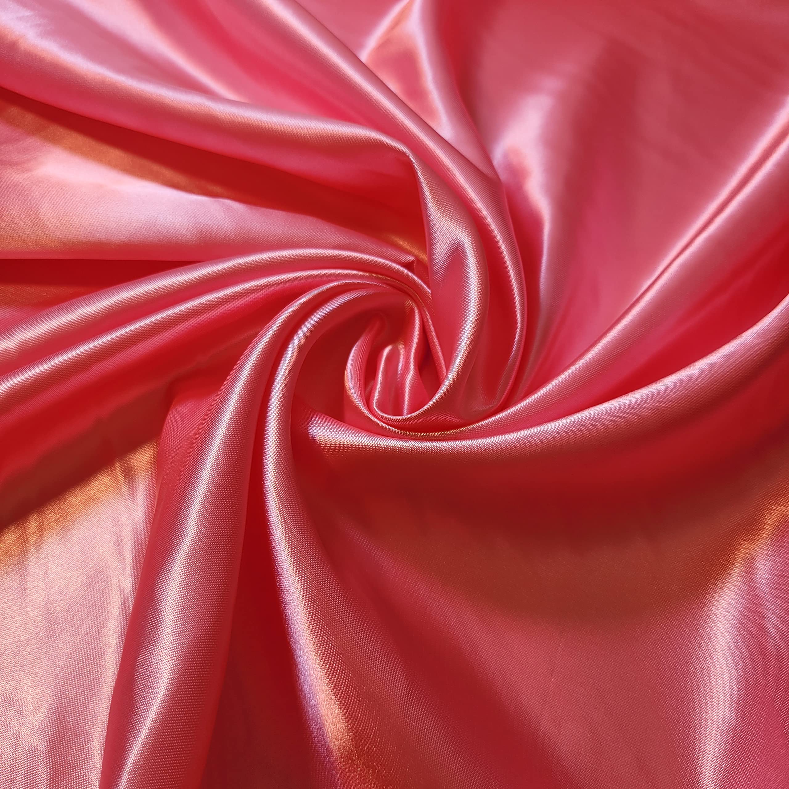 Silky Satin Liquid Solid Plain Luxury Dress Craft Decoration Drape Dancewear Material Wedding Dress Craft Fabric Material 44" - 112cm Wide (EP) (Candy Pink, 5 Meter)