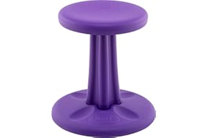 KORE DESIGN LLC KORE Design Wobble Stool Chair, Girls + Boys Kid Desk Stools, Ergonomic Small Office Chairs, Flexible Seating for Active Child, ADD/ADHD, Classroom, School, Home, Kids (14in), Age 6-7 yrs, Purple