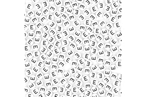 Auvoau 300Pcs Letter Beads E 4X7mm White Alphabet Beads Acrylic Round Shape Loose Beads for Name Bracelets Necklaces Key Chains DIY Jewelry Making (E)