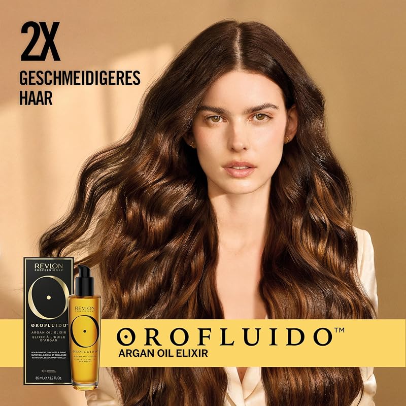 Orofluido Argan Oil Elixir, 85 ml, nährende Leave in Haarpflege mit Arganöl, glättendes Haaröl für geschmeidiges, glänzendes Haar, mit Anti Frizz, vegan
