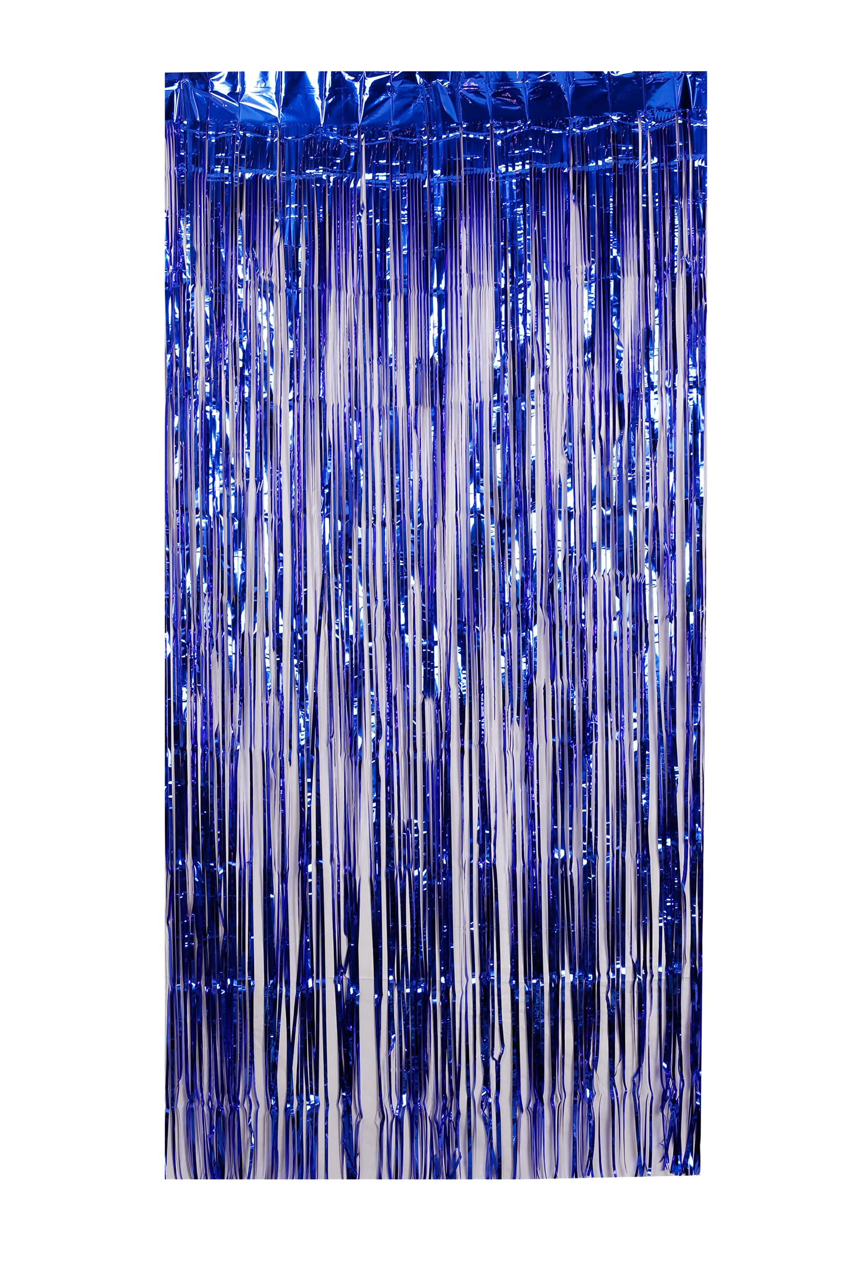 Matissa 3pcs Tinsel Curtains Blue Party Decorations Foil Fringe Curtains Stich Decoration Birthday door tinsel Backdrop Mama Mia Frozen Decorations baby shower (Blue, 1m Width x 3m Height)
