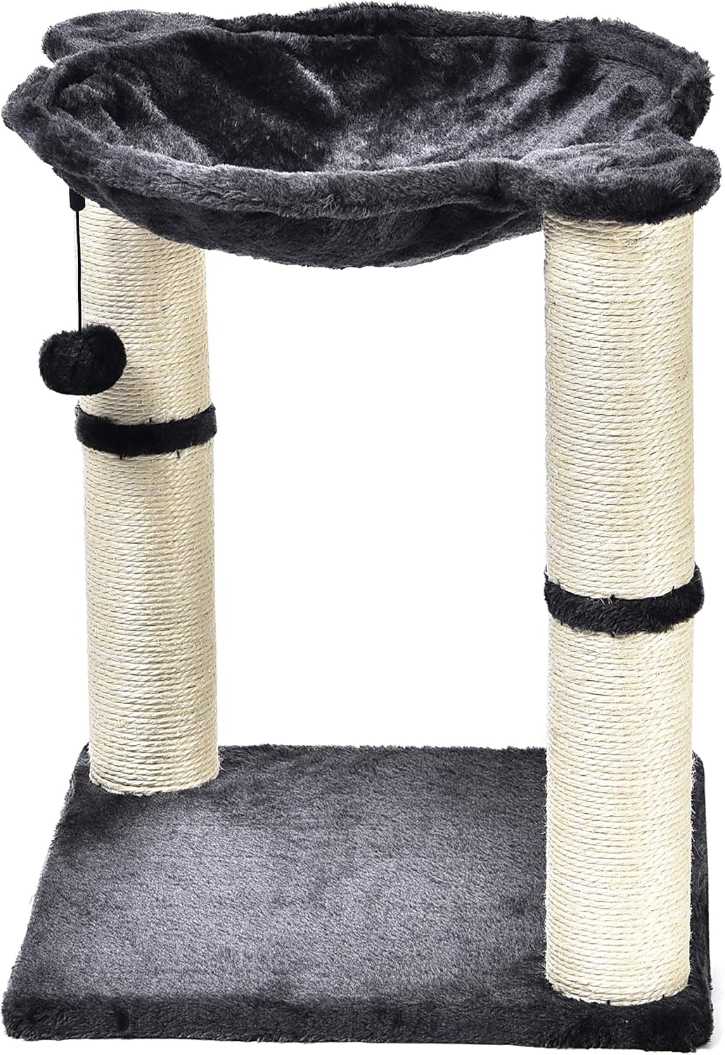Basics Cat Condo Tree Tower With Hammock Bed And Scratching Post, 16 x 20 x 16 Inches, Gray : Pet Supplies