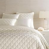 Pine Cone Hill Quilted Silken Solid Ivory Solid Coverlet, King