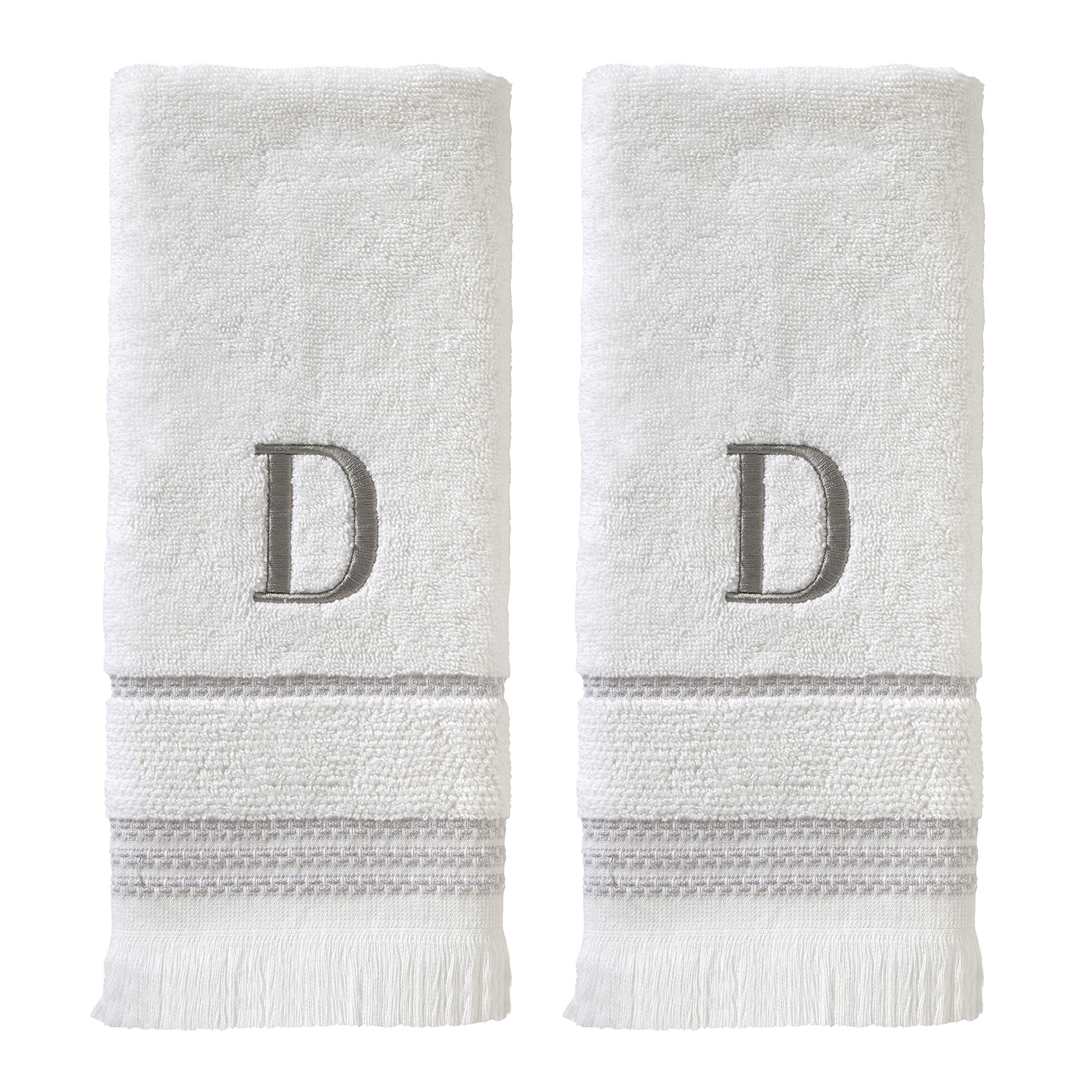 SKL Home Hand Towel Set, D, Cotton, White, 16x26