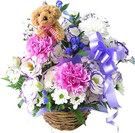 Amazon お供え ペット お供えの花 アレンジメント ｓサイズ お悔やみ 生花 サンモクスイの手作り トイプードル茶色 フラワーアレンジメント オンライン通販