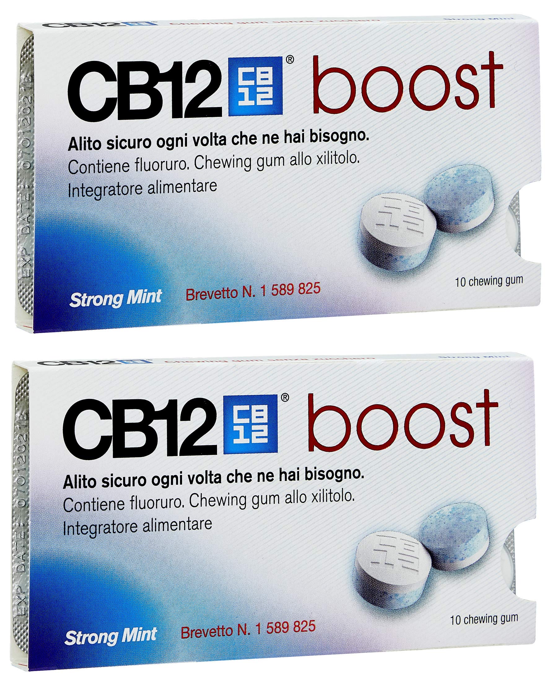 CB12 Boost Chewing Gum Strong Mint, 10's (Pack Of 2)