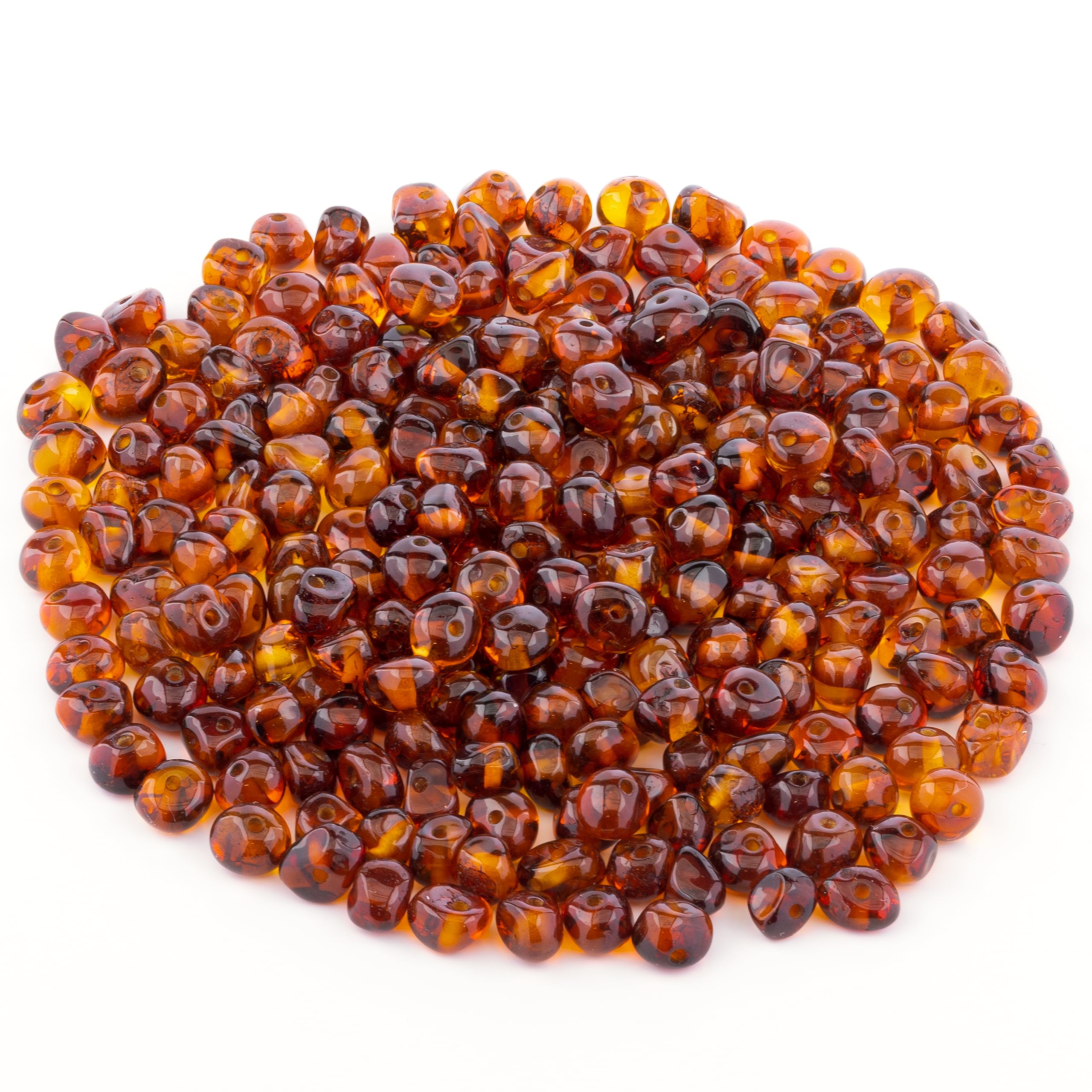 Amber Polished Beads – 100% Natural Baltic Stone 5-6mm Baroque Style Loose with Drilled Holes Multiple Colors - Amber Culture