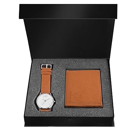 Mens Tan Colour Watch and Wallet Combo