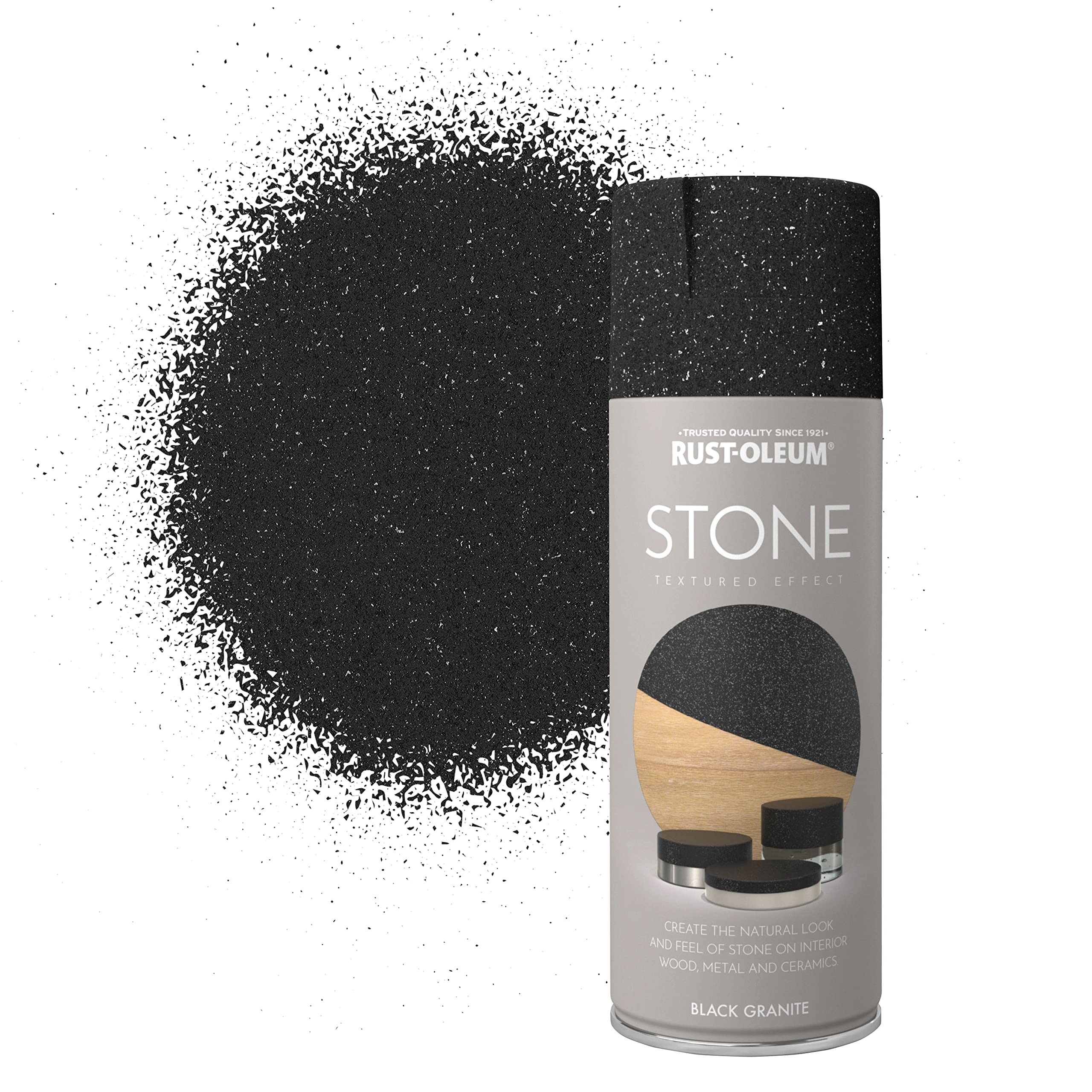 Rust-Oleum 400ml Stone Spray Paint - Black Granite