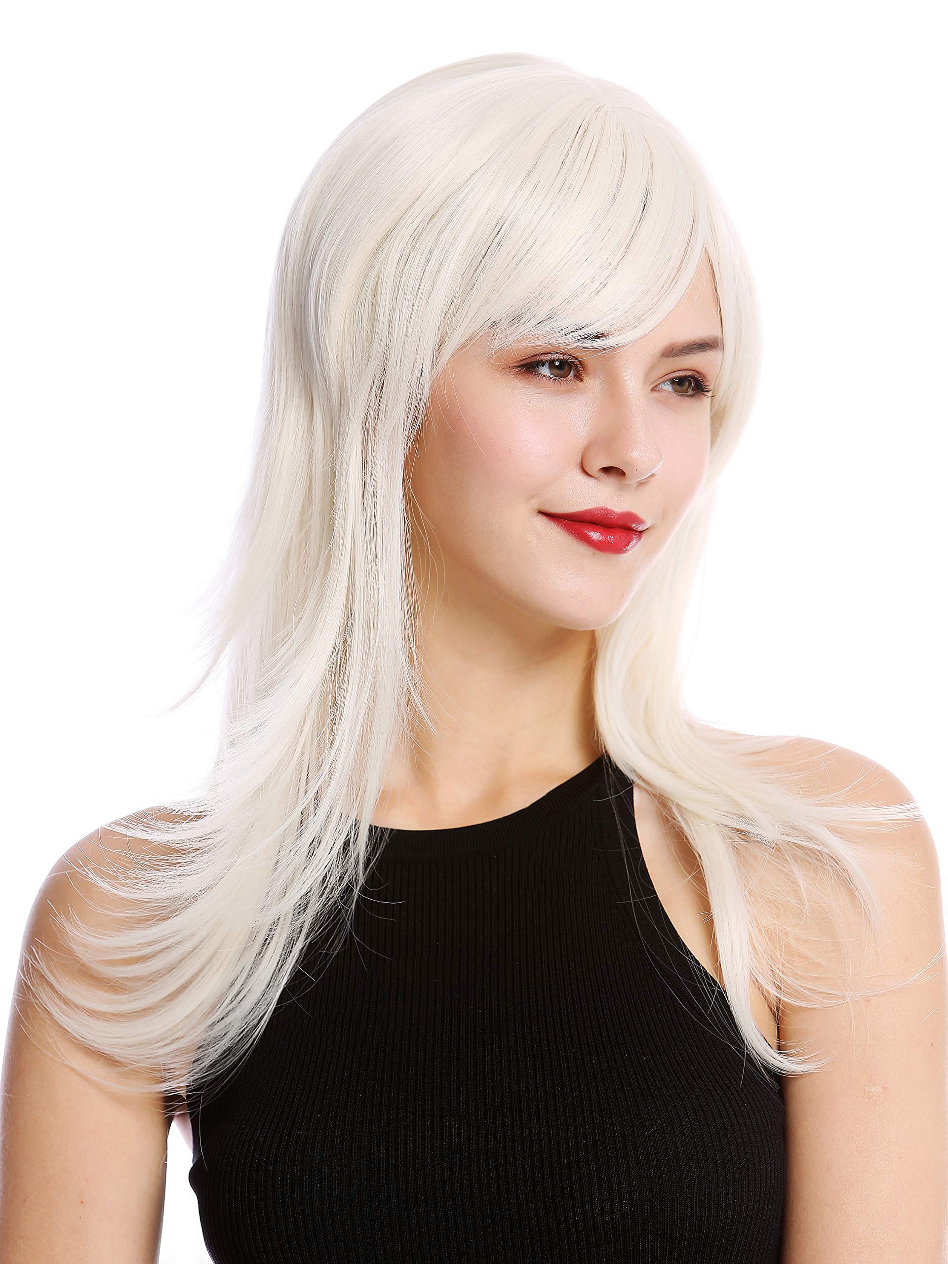 WIG ME UP - GFW242-60 Lady Quality Wig long slightly wavy long fringe parted sideways white blond platinum