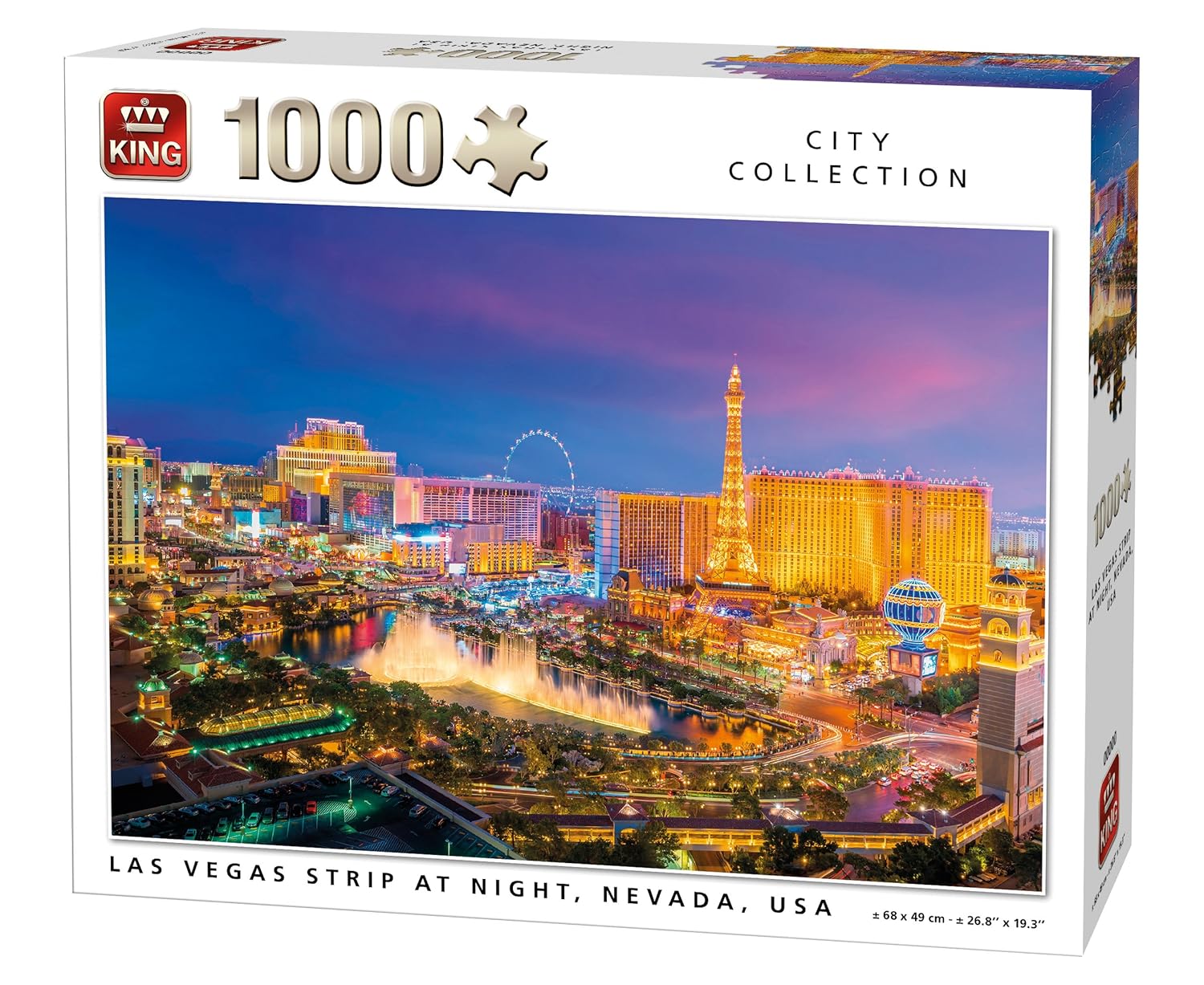 King 5705 Las Vegas Strip Jigsaw Puzzle 1000Piece, 68 x 49