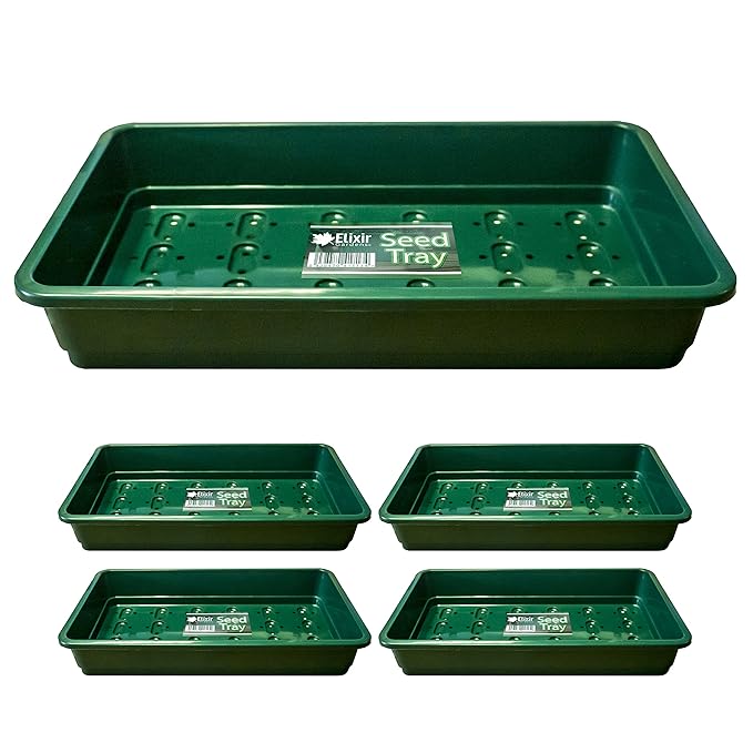 Heavy Duty Plastic Seed Trays Standard Full Size Green x 5 by