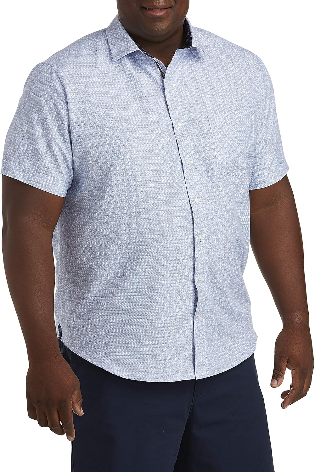 DXL Synrgy Big and Tall Dot Print Microfiber Sport Shirt, Blue, 1XL at Amazon Men’s Clothing store